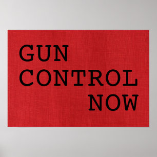 Poster Contrôle des armes maintenant sur le signe de