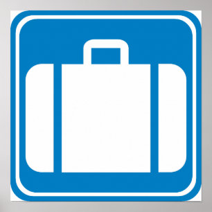 Poster Contrôle des bagages/signe route de réclamation