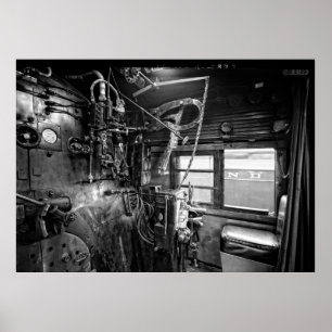 Poster CONTRÔLES DE LA LOCOMOTIVE DE VAPEUR NO 611 c. 195