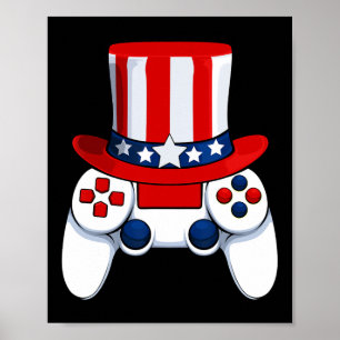 Poster Contrôleur Casquette américain 4 juillet Usa