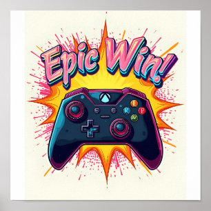 Poster Contrôleur de jeu Epic Win