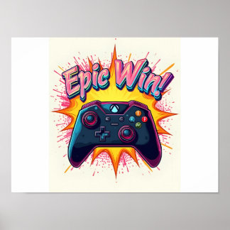 Poster Contrôleur de jeu Epic Win