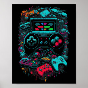 Poster Contrôleur de jeu vidéo du joueur de contrôle 14