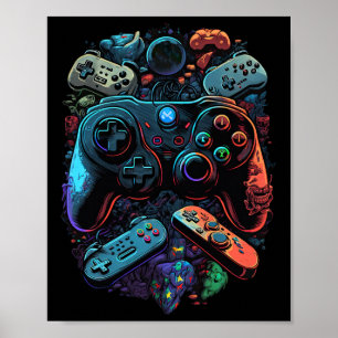 Poster Contrôleur de jeu vidéo du joueur de contrôle 19