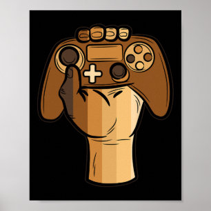 Poster Contrôleur Premier Noir Historique Blm Jeu Gamer 1