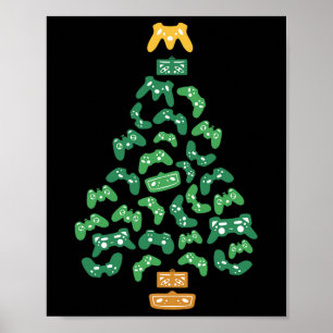 Poster Contrôleur sapin de Noël Pyjama Cool Jeu de Noël
