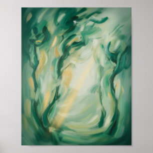 Poster Convergence éthérée : Lumière du soleil filtrant à