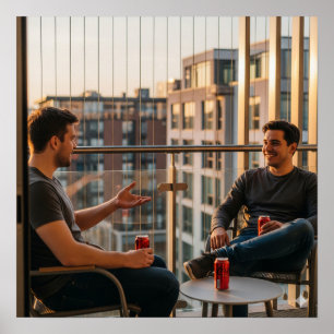 Poster Conversation Balcon Sunset