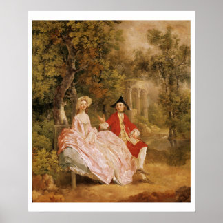 Poster Conversation dans le parc, portrait de l'art et