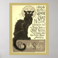 Conversation Noir Steinlen Belle Epoque Vintage Se