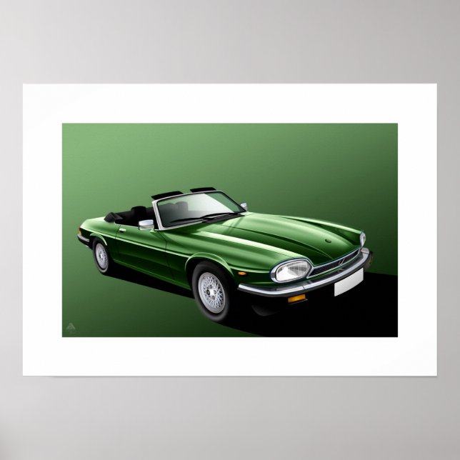 Poster Convertible Jaguar XJ-S (Devant)