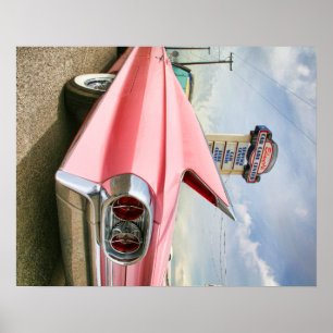 Poster convertible rose de 1962 Cadillac