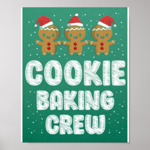 Poster Cookie Baking Crew Chemise de Noël Famille Gingerb