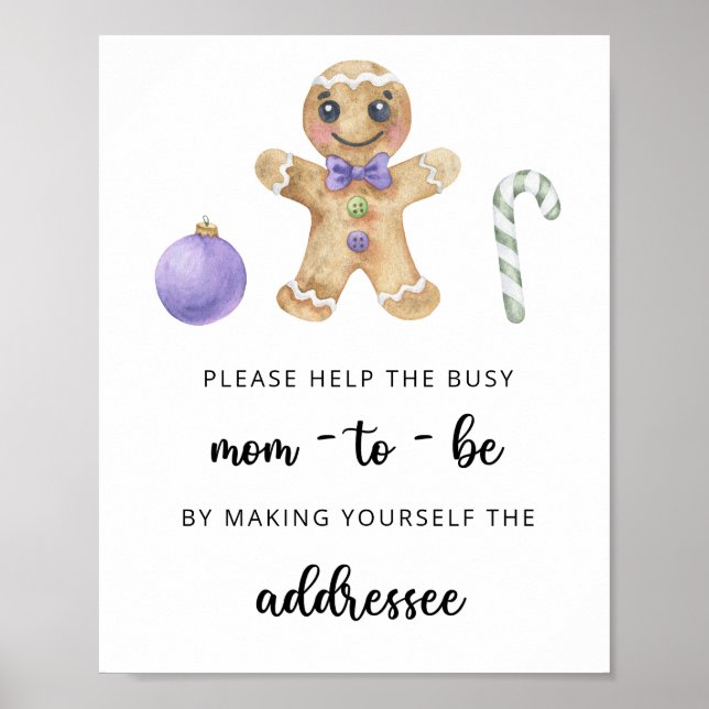Poster cookie de Noël - Aidez la maman à être occupée (Devant)