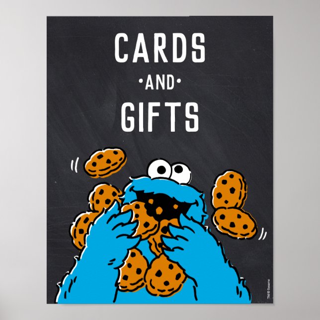 Poster Cookie Monster 1er Anniversaire Cartes et cadeaux (Devant)