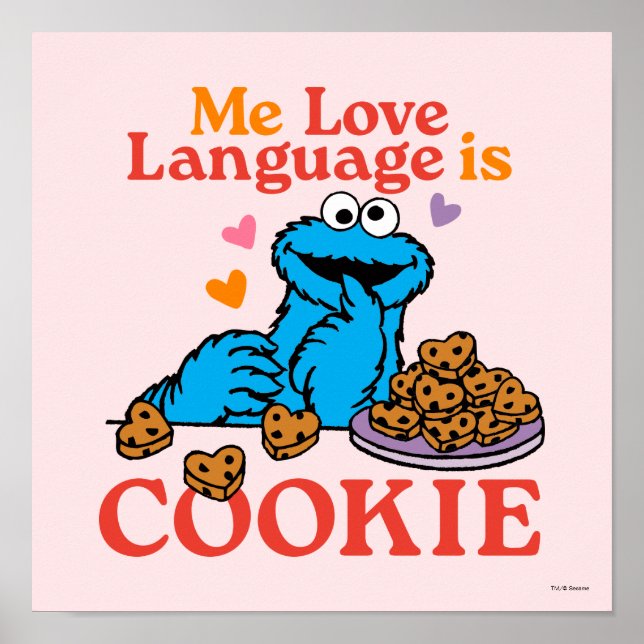Poster Cookie Monster | Citation de la Saint Valentin (Devant)