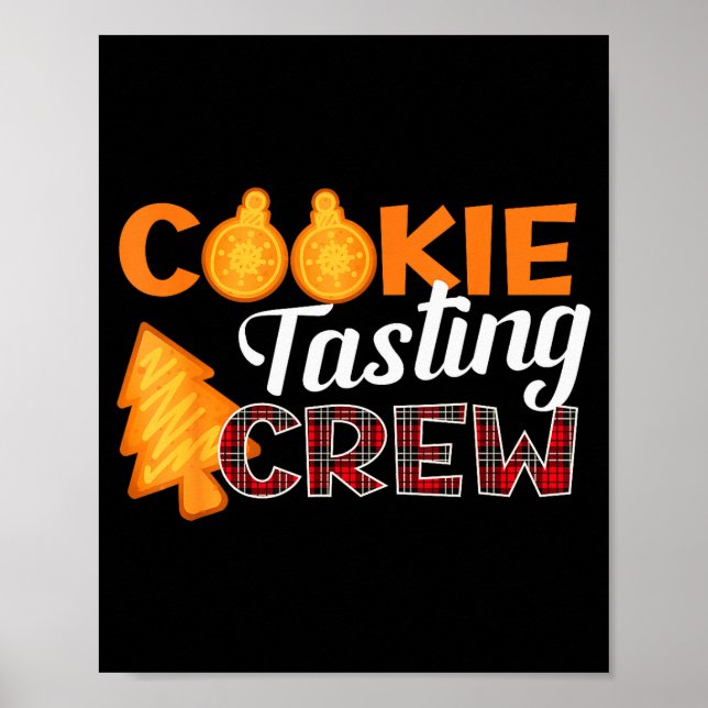 Poster Cookie Tasting Crew - Funny Plaid Christmas  (Devant)