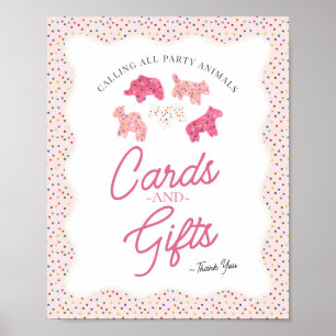 Poster Cookies animaux givrés roses Cartes d'arrosage et 