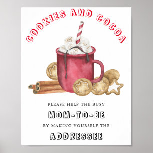 Poster Cookies & Cocoa - Aidez la future maman occupée