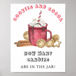 Poster Cookies et cacao Devinez combien de bonbons