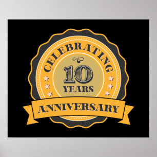 Poster cool 10th Year Anniversary party 