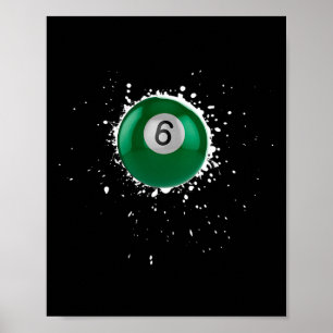 Poster Cool 6 balles Billard de six billard de billard de