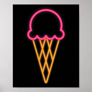 Poster Cool 80s 80 Crème glacée Costume à thème Rétro P