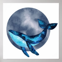 Cool aquarelle galaxie baleine avec bulle bleue