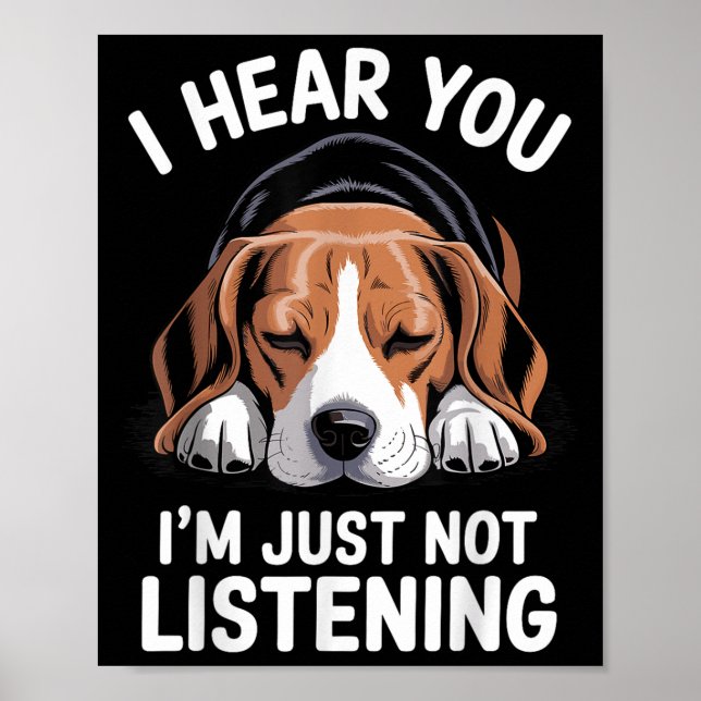 Poster Cool Beagle Design Pour Hommes Femmes Chien Thème  (Devant)