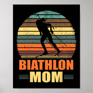 Poster Cool Biathlon Maman Amusante Biathlète tir Ski