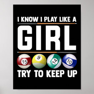 Poster Cool Billard Art Pour Femmes Joueuse De Billard 8