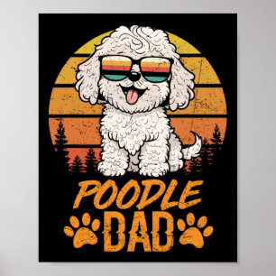 Poster Cool Blanc Toy Poody Papa Fête des pères Pour Paw