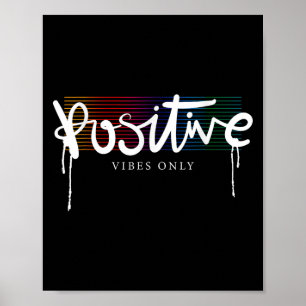 Poster Cool Bonne Vibes Positives Seulement Citations Mot