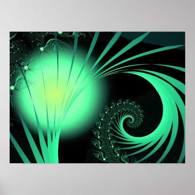 Poster Cool Cute Motif Abstrait "Orb vert" (Devant)