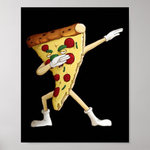 Poster Cool Dabbing Pizza Funny Italien Pie Hip-hop Danse