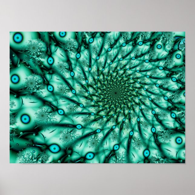 Poster Cool d'explosion Art Fractal Abstrait (Devant)