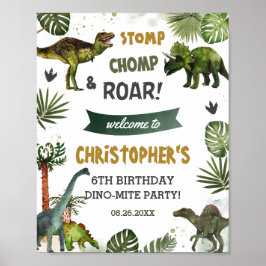 Poster Cool Dinosaures Jurassic Boy Fête d'anniversaire B