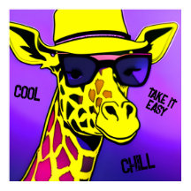 Cool Dude Giraffe en lunettes de soleil. Modifiabl