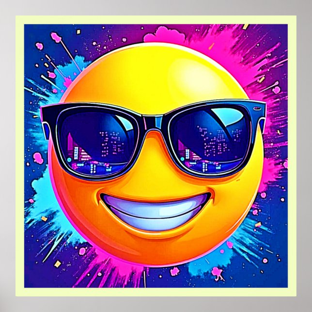 Poster Cool 😎 Emoji Fun (Devant)