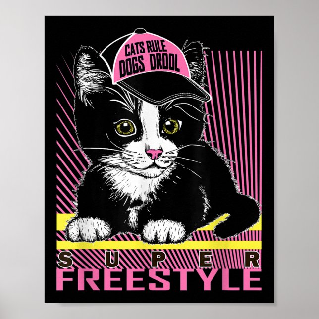 Poster Cool Funny Sarcastic Cats Mèmes Citations Cartoon  (Devant)