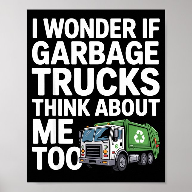 Poster Cool Garbage Truck Design For Men Women Trash Garb (Devant)