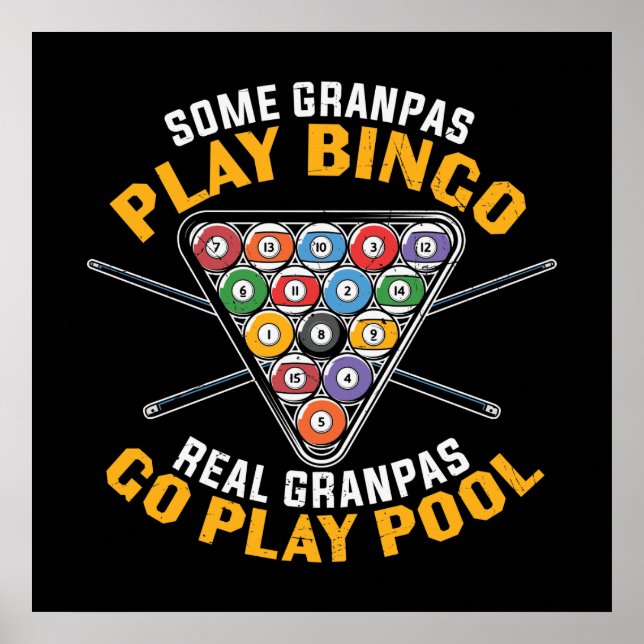 Poster cool Grandpas Billiards mot art (Devant)