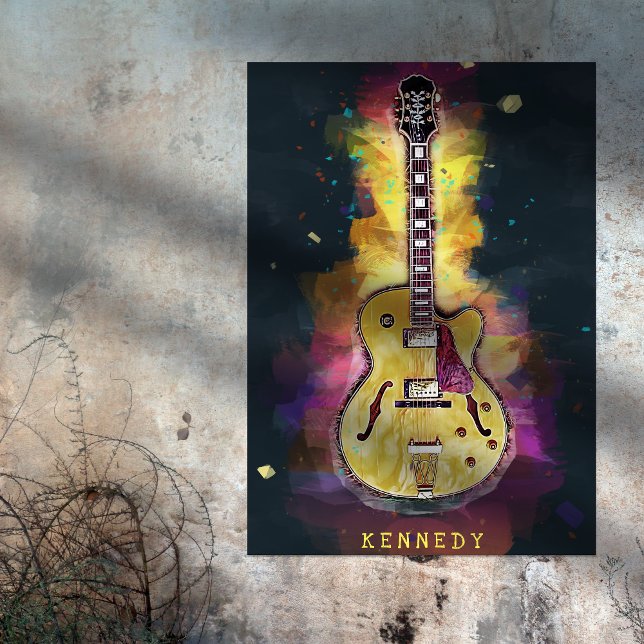 Poster Cool Grunge Guitare Art personnalisé (Créateur téléchargé)