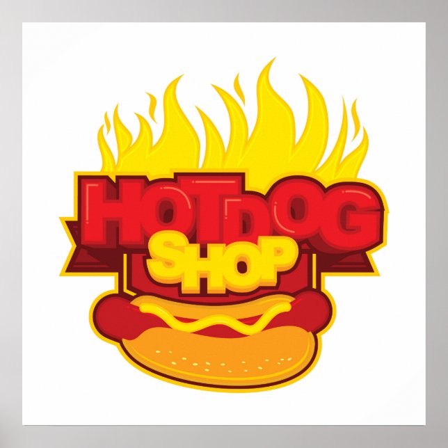 Poster cool hotdog shop word art (Devant)