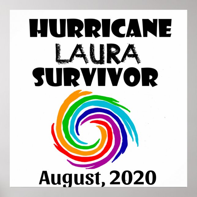 Poster Cool Hurricane Laura Survivor Art (Devant)