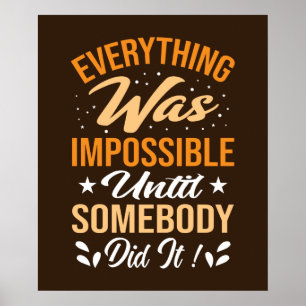 Poster cool inspirateur employé impossible mot art