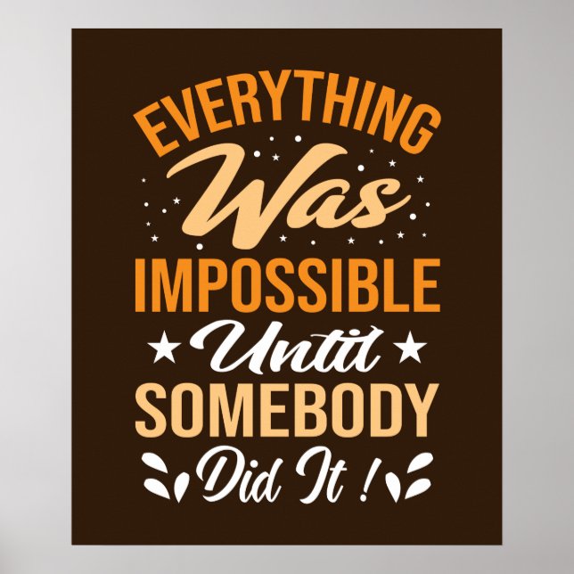 Poster cool inspirateur employé impossible mot art (Devant)