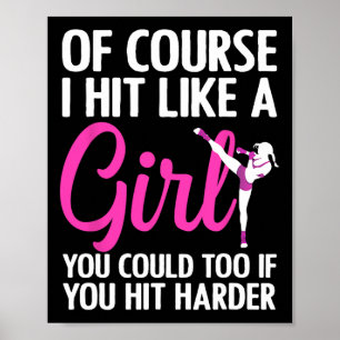Poster Cool Kickboxing pour femmes filles Taekwondo Karat