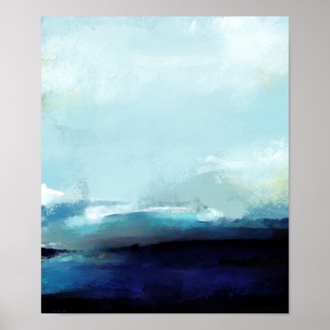 Poster cool "L'Océan", Vagues Nautiques Abstraites (Devant)