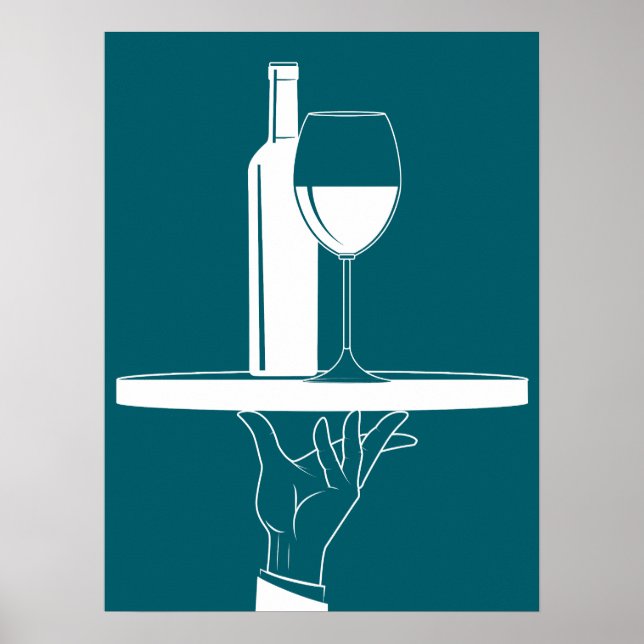 Poster Cool main du serveur Lignes blanches Image (Devant)